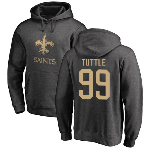 Men New Orleans Saints Ash Shy Tuttle One Color NFL Football #99 Pullover Hoodie Sweatshirts